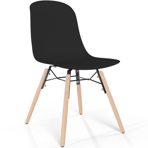 Chaise De Salle à Manger Avec Pieds En Bois Naturel – Style Moderne Et Fonctionnalité -beni Noir