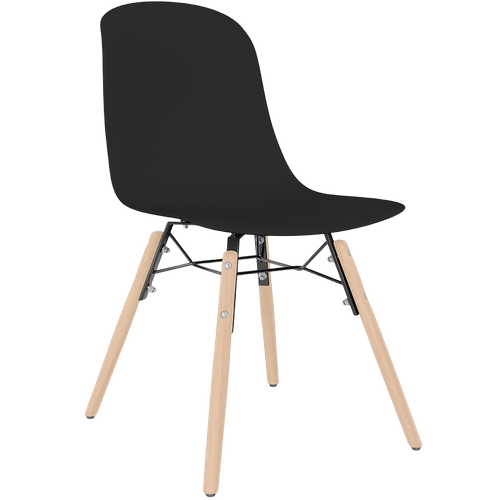 Chaise De Salle à Manger Avec Pieds En Bois Naturel – Style Moderne Et Fonctionnalité -beni Noir