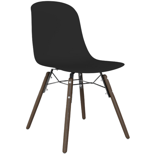 Chaise De Salle à Manger Avec Pieds En Bois Foncé – Style Moderne Et Fonctionnalité - Larof Noir