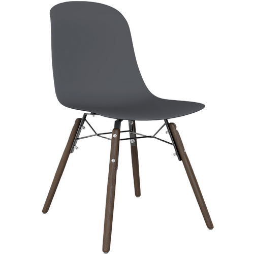 Chaise De Salle à Manger Avec Pieds En Bois Foncé – Style Moderne Et Fonctionnalité - Larof Gris