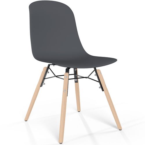 Chaise De Salle à Manger Avec Pieds En Bois Naturel – Style Moderne Et Fonctionnalité -beni Gris