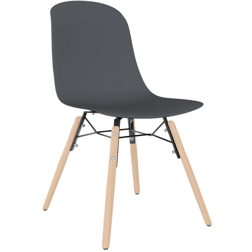 Chaise De Salle à Manger Avec Pieds En Bois Naturel – Style Moderne Et Fonctionnalité -beni Gris