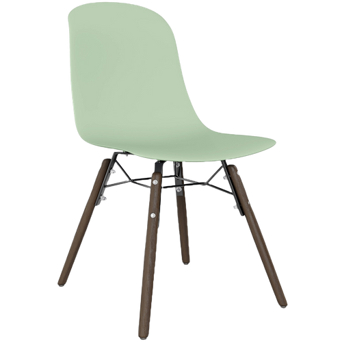 Chaise De Salle à Manger Avec Pieds En Bois Foncé – Style Moderne Et Fonctionnalité - Larof Vert Pas