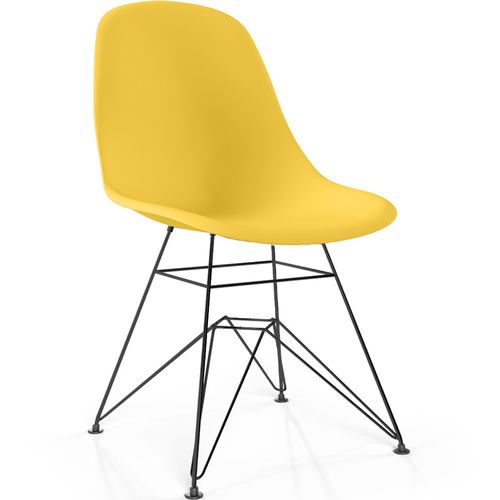 Chaise De Salle à Manger Avec Pieds En Métal – Design Moderne – Brielle Jaune
