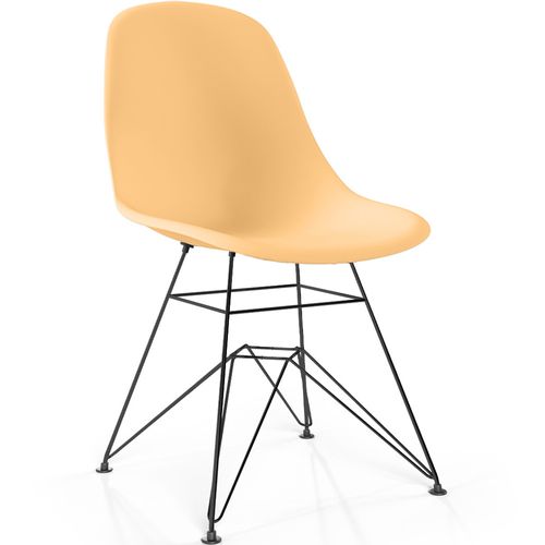 Chaise De Salle à Manger Avec Pieds En Métal – Design Moderne – Brielle Orange Pâle