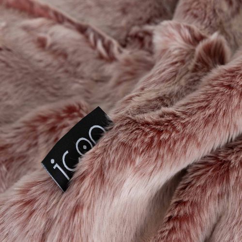 Pouf Poire Icon Fausse Fourrure Rose Poudré, Salon, Chambre, 85 X 85cm