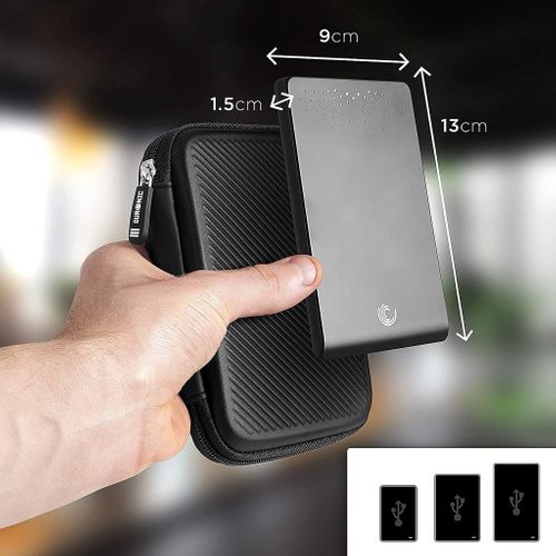 Hdc2 Bk Etui De Protection Semi Rigide Pour Disque Dur, Gps, Batterie Portable - Noir - 11 X 15 Cm