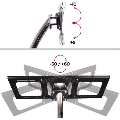 Meuble TV Pour Écran 37 à 70 Pouces Inclinaison -10° +15° Vesa 600x400 Mm Max 68kg TVs3f1