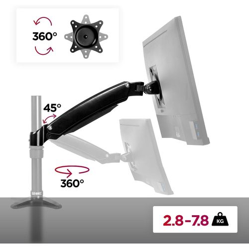 Bras Complet Pour Support D'écran Ajustement Vertical à La Volée Duronic Dml5s1