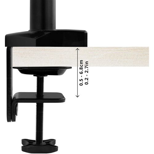 Dmg52 Support Double 2 Écrans Pour Bureau à Pince - Mécanisme à Gaz - Hauteur Ajustable - Inclinable