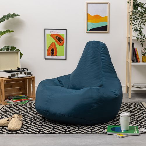 Pouf Icon Inclinable à Dossier Haut Intérieur Extérieur, Salon, Jardin, Bleu Canard, 84 X 84cm