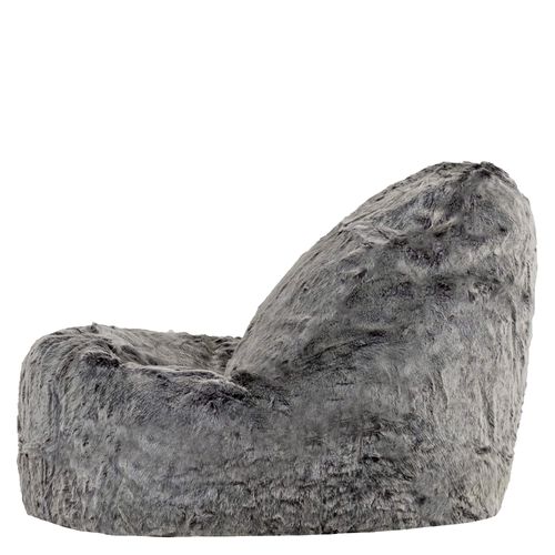 Pouf Icon Fausse Fourrure Gris Loup, Chambre, Salon, 110 X 95cm