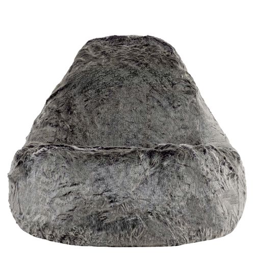 Pouf Icon Fausse Fourrure Gris Loup, Chambre, Salon, 110 X 95cm