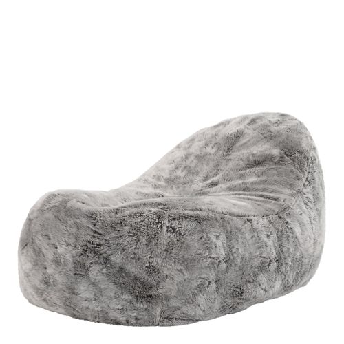 Pouf Icon Fausse Fourrure Gris Loup, Chambre, Salon, 110 X 95cm