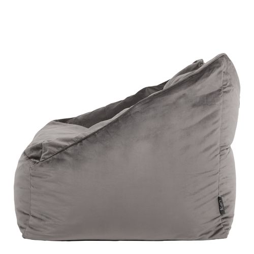 Pouf Fauteuil Natalia Velours Gris Anthracite, Salon, Chambre, 100 X 88cm