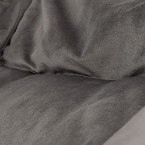Pouf Fauteuil Natalia Velours Gris Anthracite, Salon, Chambre, 100 X 88cm