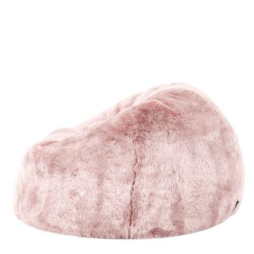 Pouf Poire Enfant Icon Fausse Fourrure Rose Poudré, Chambre, Salon, 65 X 65cm