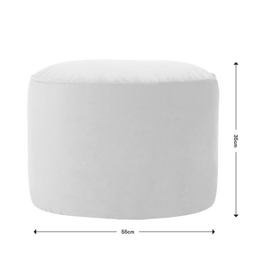 Pouf Rond Milano Velours Bleu Canard, 55 X 55cm