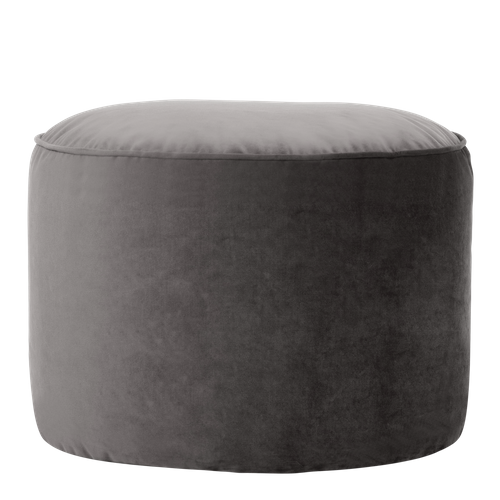 Pouf Rond Milano Velours Gris Anthracite, 55 X 55cm