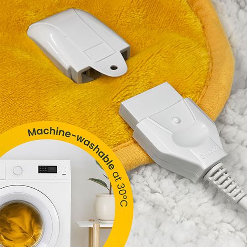 Plaid Chauffant Électrique 180x130 Cm En Polaire et Sherpa - Moutarde