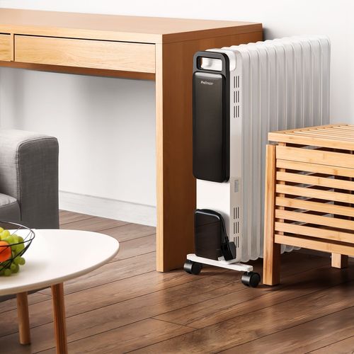 Omniwarm Radiateur à Bain D'huile 2500w Avec 11 Ailettes, Mode Éco Et Affichage Numérique - Blanc