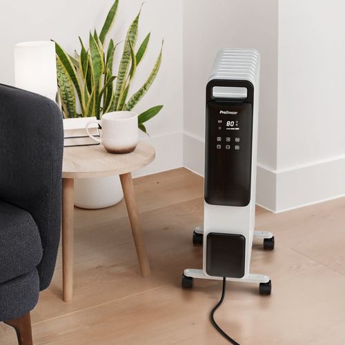 Omniwarm Radiateur à Bain D'huile 2500w Avec 11 Ailettes, Mode Éco Et Affichage Numérique - Blanc