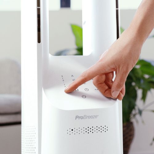 Ventilateur Colonne Sans Pales 40" Avec Contrôle Via Application – Blanc