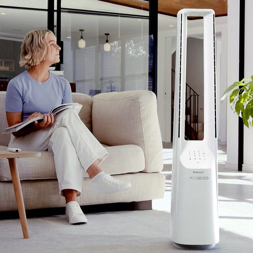 Ventilateur Colonne Sans Pales 40" Avec Contrôle Via Application – Blanc