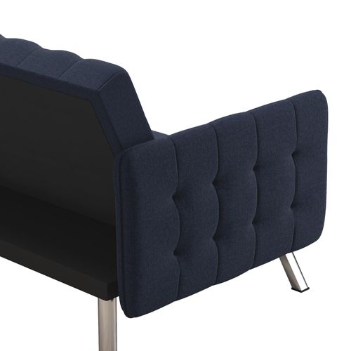 Emily-canapé Lit 3 Places En Lin Bleu Marine