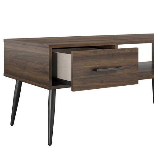 Owen - Bureau En Effet Chêne Avec Cadre En Métal Noir