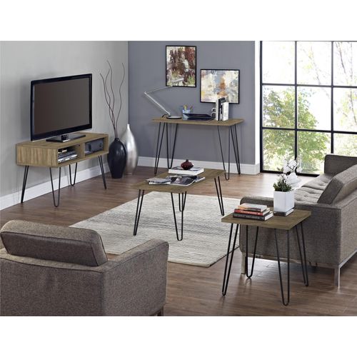 Owen - Bureau En Effet Noyer Avec Cadre En Métal Noir