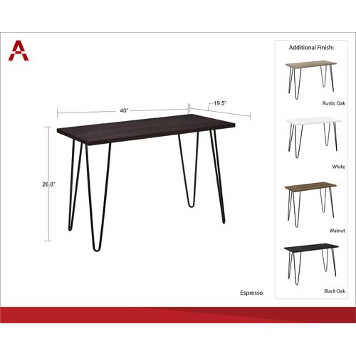 Owen - Bureau En Effet Noyer Avec Cadre En Métal Noir