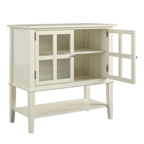 Franklin - Vitrine Avec 2 Portes En Mélaminé Blanc