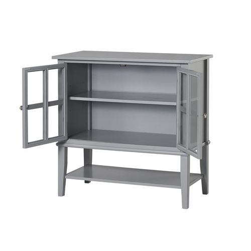 Franklin - Vitrine Avec 2 Portes En Mélaminé Gris