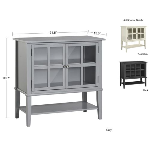 Franklin - Vitrine Avec 2 Portes En Mélaminé Gris