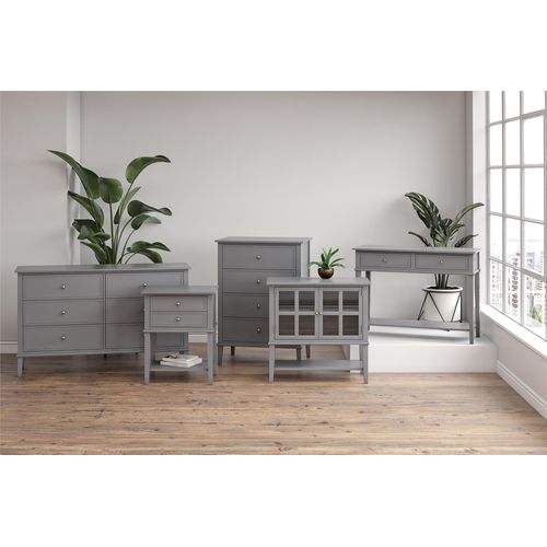 Franklin - Vitrine Avec 2 Portes En Mélaminé Gris