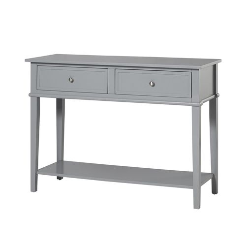 Franklin-table Console Avec 2 Tiroirs En Mélaminé Gris