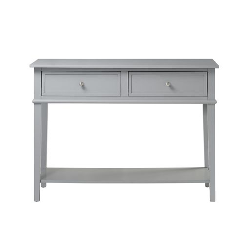 Franklin-table Console Avec 2 Tiroirs En Mélaminé Gris