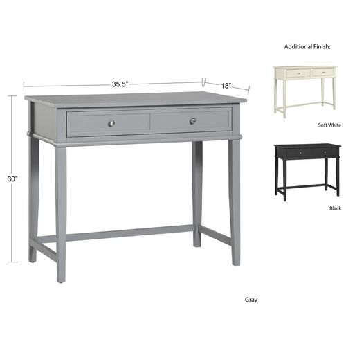 Franklin - Bureau Avec 1 Tiroir En Mélaminé Gris