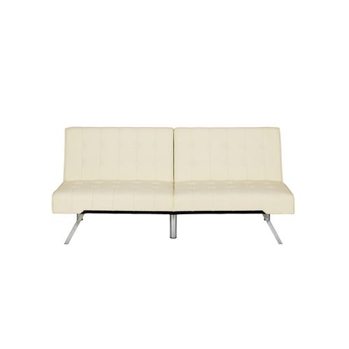Emily-canapé-lit Avec Dossier Divisé En Pu Vanille