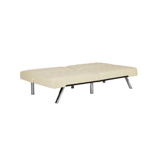 Emily-canapé-lit Avec Dossier Divisé En Pu Vanille