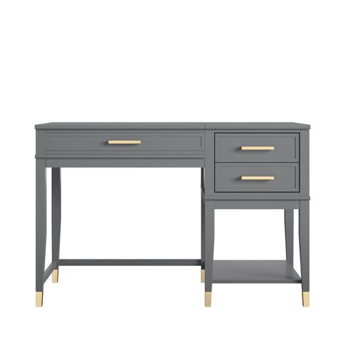 Westerleigh - Bureau Avec Plateau Élévateur En Mélaminé Gris Graphite