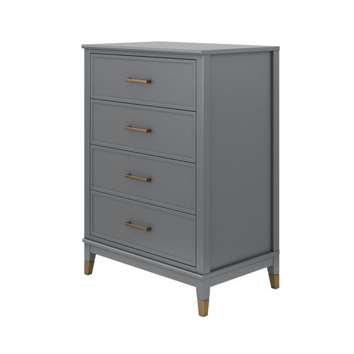 Westerleigh - Commode Avec 4 Tiroirs En Mélaminé Gris Graphite