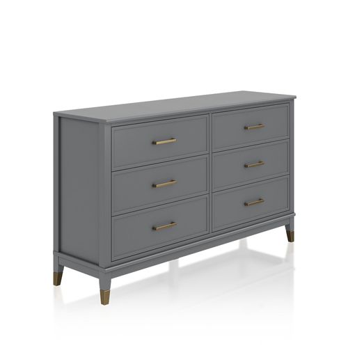 Westerleigh - Commode Avec 6 Tiroirs En Mélaminé Gris Graphite