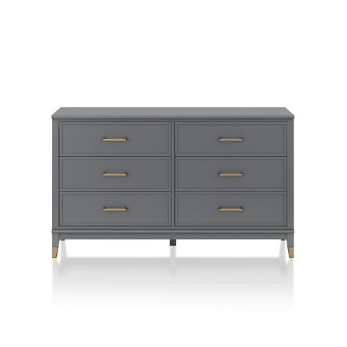 Westerleigh - Commode Avec 6 Tiroirs En Mélaminé Gris Graphite