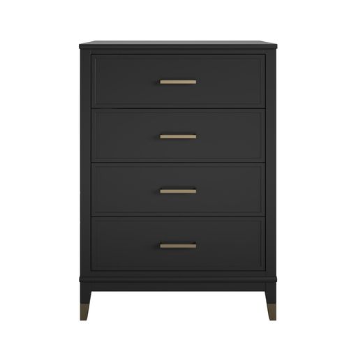 Westerleigh - Commode Avec 4 Tiroirs En Effet Bois Noir