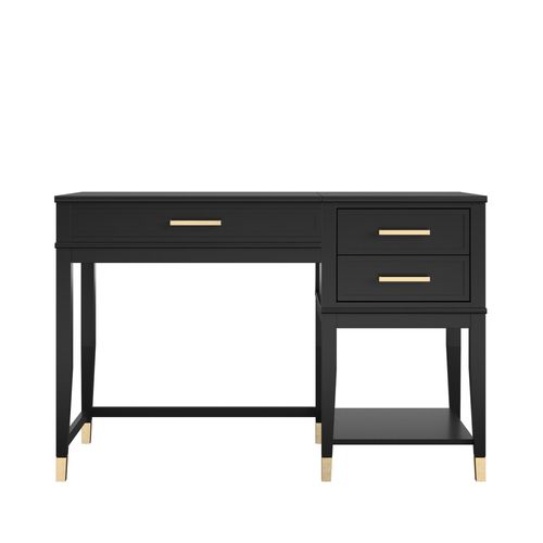 Westerleigh - Bureau D'ordinateur Avec Plateau Élévateur En Mélaminé Noir
