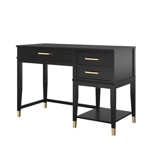 Westerleigh - Bureau D'ordinateur Avec Plateau Élévateur En Mélaminé Noir