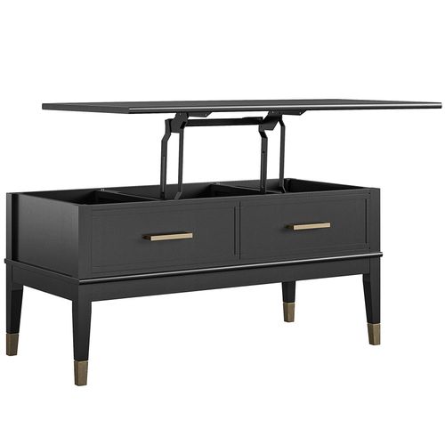 Westerleigh - Table Basse Avec Plateau Relevable En Mélaminé Noir