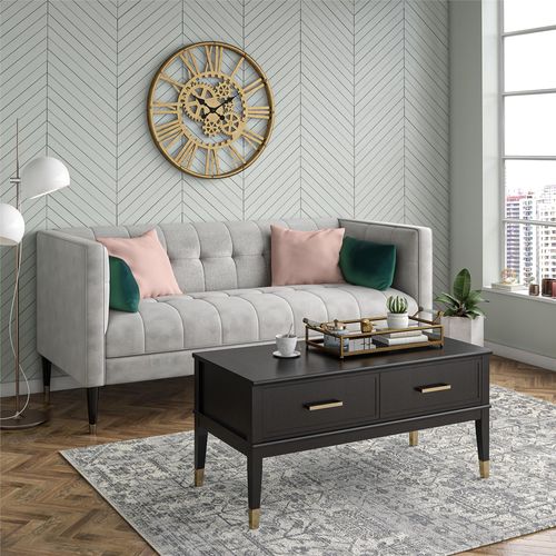 Westerleigh - Table Basse Avec Plateau Relevable En Mélaminé Noir